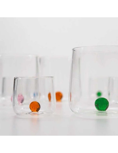 Zafferano Bilia Mix Set 6 Tumbler Junior Glasses In Borosilicate Glass