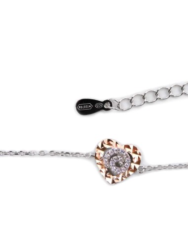925 Sterling Silver Heart Spiral Bracelet with...