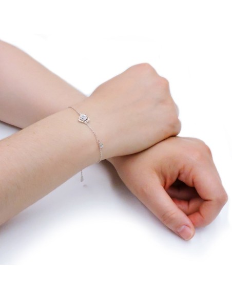 Bracciale Cuore con Spirale in argento 925 e zirconi bianchi
