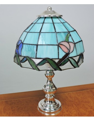 Lampada Tiffany in Argento con Paralume...
