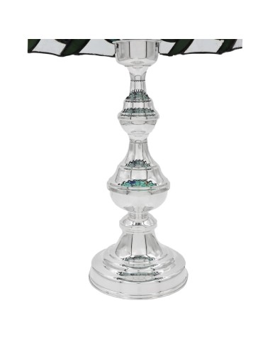 Tiffany Lamp with Silver Base and Turquoise...