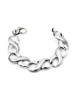 Polished and Hammered 925 Sterling Silver Infinity Chain...