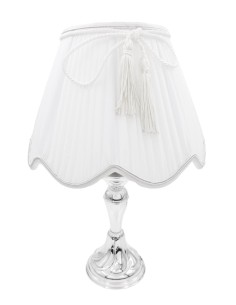 Lampada con Base Torsè in Argento con Paralume Bianco in...