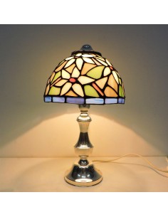 Lampada da Tavolo in Argento con Paralume in Vetro... 2