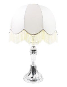 Abat Jour Lampe aus Silber mit Kuppelförmigem Lampenschirm