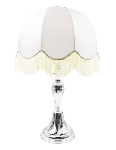 Abat Jour Lampe aus Silber mit Kuppelförmigem Lampenschirm