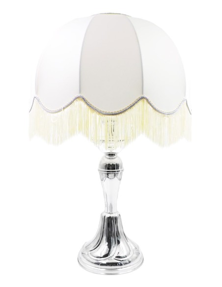 Silver Abat Jour Lamp with Dome Lampshade 