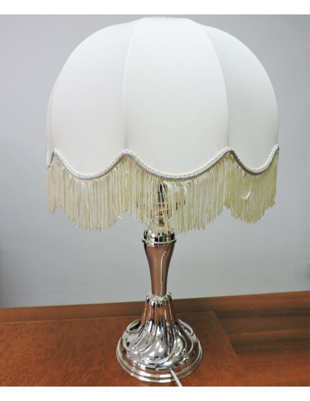 Silver Abat Jour Lamp with Dome Lampshade 