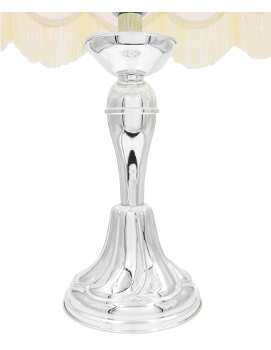 Silver Abat Jour Lamp with Dome Lampshade 