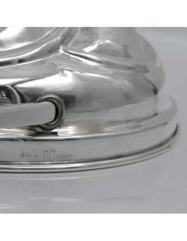 Abat Jour Lampe aus Silber mit Kuppelförmigem...
