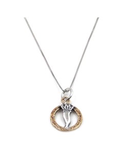 Collana Corno con Corona in Argento 