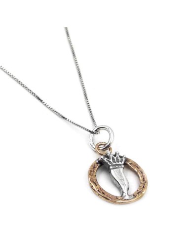 Collana Corno con Corona in Argento 