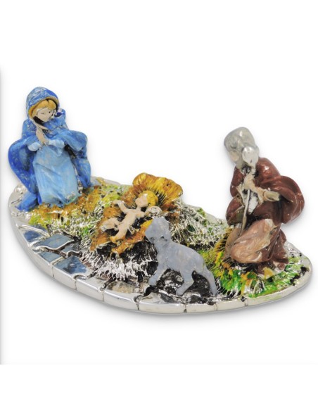 Presepe in Laminato Argento Smaltato