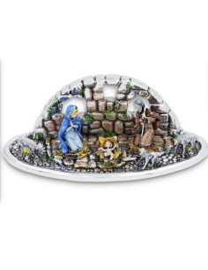 Nativity Scene Sculpture Enamelled Silver