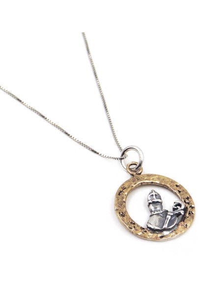 Collana con Ciondolo Tondo San Gennaro in Argento 