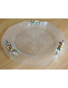 Piatto per Dolci in Vetro con Inserti Vischio in Resina... 2