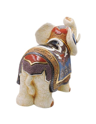 Elefante Indiano Scultura in Ceramica Artistica...