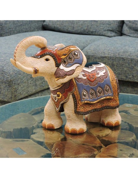 Weißer Indischer Elefant Keramikskulptur Limitierte Auflage