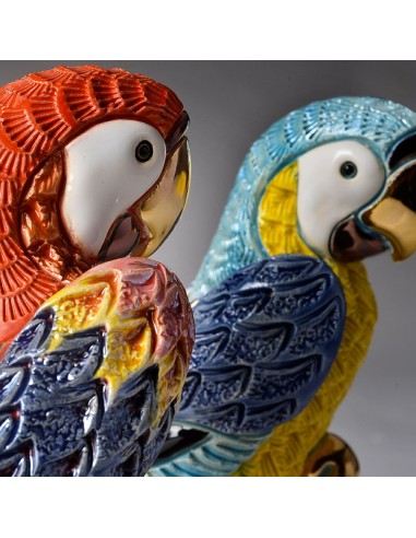 Yellow Blue Macaw Parrot Artistic Ceramic...
