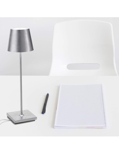 Zafferano Poldina Pro Table Lamp Silver