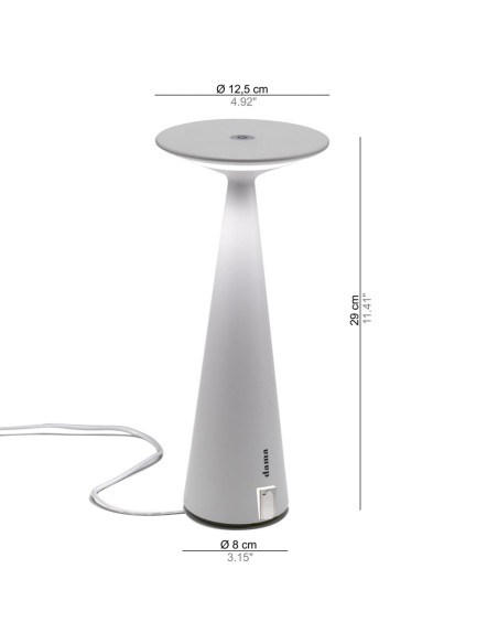 Zafferano Dama Pro Tischlampe Weiß