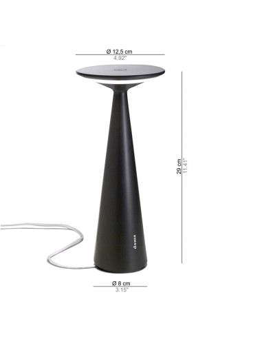 Dama Pro Lampada da Tavolo LED Dimmerabile - Nero