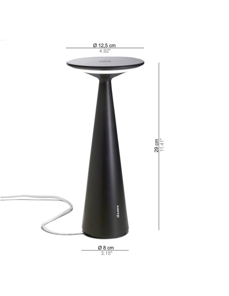 Dama Pro Lampada da Tavolo LED Dimmerabile - Nero