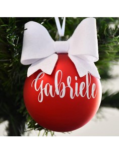 Palla per Albero di Natale in Vetro Soffiato Rosso...