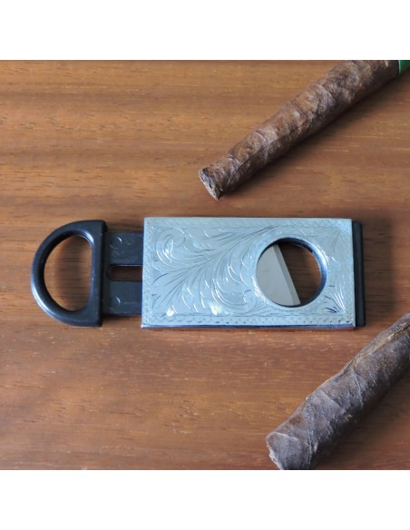 925 Sterling Silver Cigar Cutter Guilloche