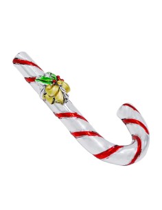 Candy Cane with Mistletoe Christmas Decoration in Silver...