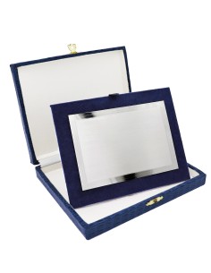 3,5 x 5 in Satin 925 Sterling Silver Plaque with Striped...