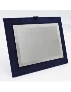 3,5 x 5 in Satin 925 Sterling Silver Plaque with Striped... 2