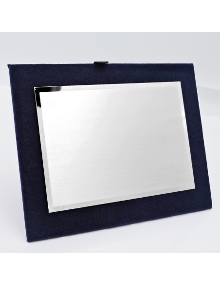 Plakette aus Satiniertem 925er-Sterlingsilber mit Poliertem Rand 13 x 9 cm