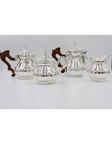 Italian Solid Silver Coffee Set with Wooden...