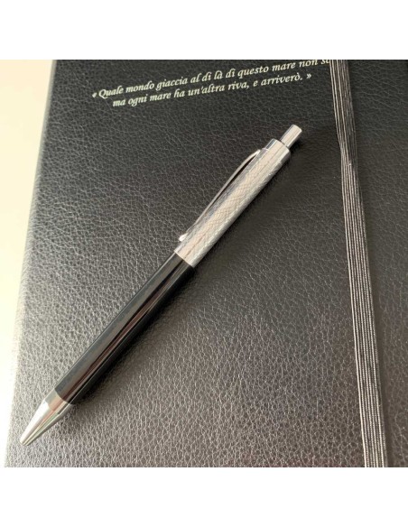 925 Sterling Silver Black Ballpoint Pen