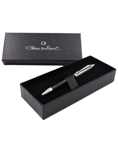 Penna a Sfera in Argento 925 e Plastica Nera