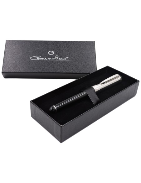Penna Stilografica in Resina Nera e Argento 925