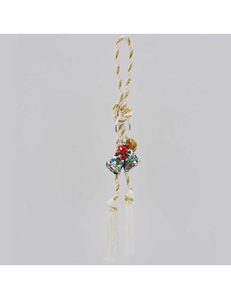 Christmas Tree Decoration Enamelled Silver Bells 