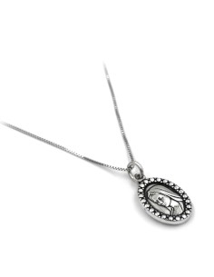 Virgin of Medjugorje 925 Sterling Silver Necklace with Medal