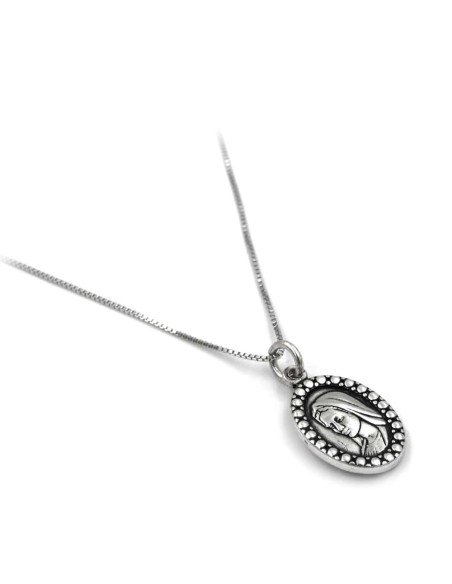 Virgin of Medjugorje 925 Sterling Silver Necklace with Medal