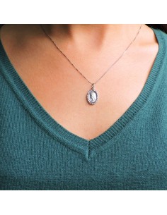 Virgin of Medjugorje 925 Sterling Silver Necklace with Medal 2