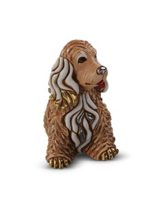 Cane Cocker Spaniel Scultura in Ceramica De Rosa Rinconada