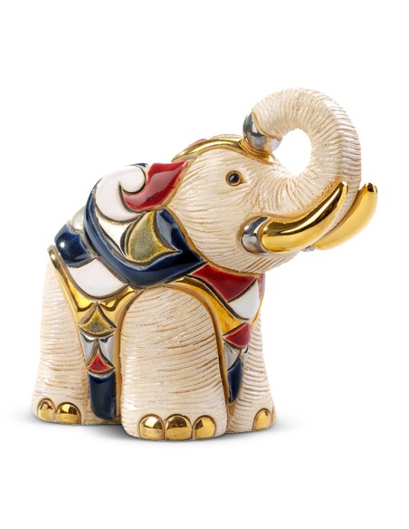 Baby White Elephant Ceramic Sculpture 