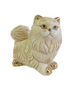 Angora Cat Ceramic Sculpture De Rosa