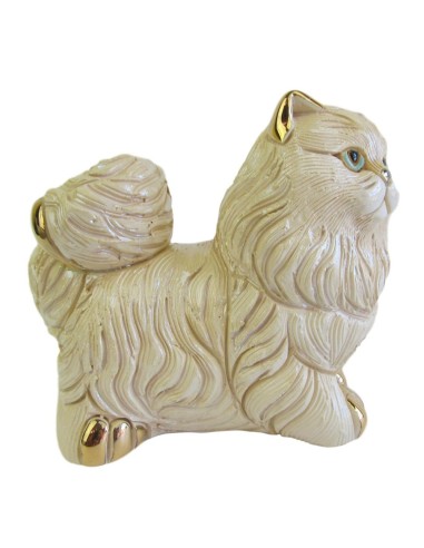 Gatto d'Angora Scultura in Ceramica 
