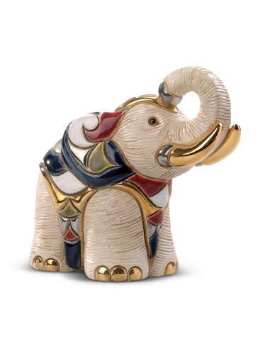 Weißer Elefant Keramikskulptur De Rosa