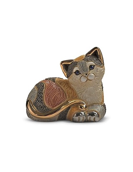 Gatto Calico Scultura in Ceramica De Rosa Rinconada