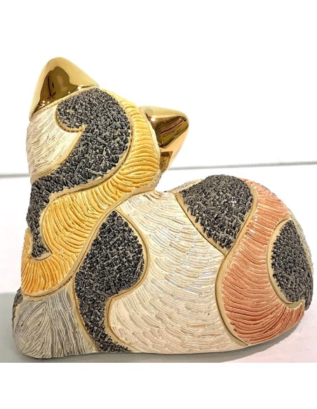 Gatto Calico Scultura in Ceramica De Rosa Rinconada
