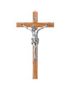 Kruzifix mit Kreuz aus Olivenholz