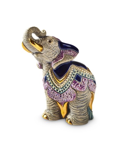 Indian Elephant Ceramic Sculpture De Rosa